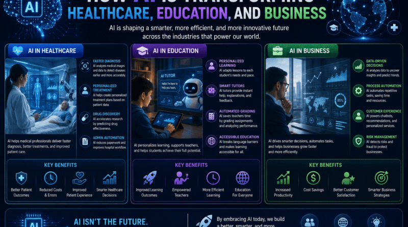 How AI Is Transforming Healthcare, Education, and Business