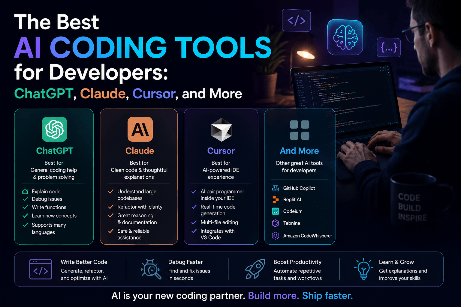 The Best AI Coding Tools for Developers: ChatGPT, Claude, Cursor, and More